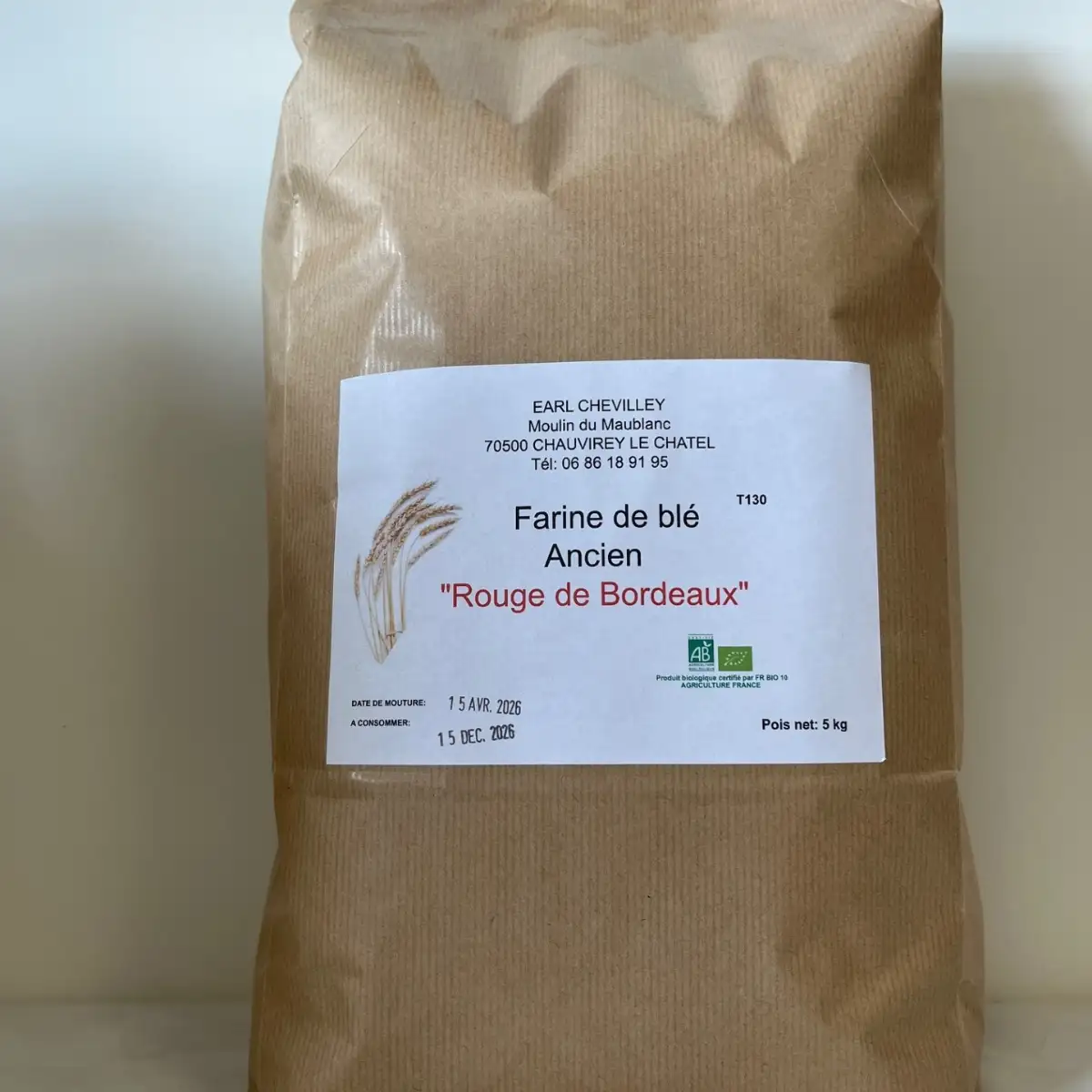 Farine T130 ROUGE DE BORDEAUX